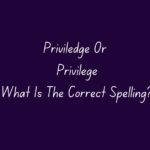 Priviledge Or Privilege: What Is The Correct Spelling?