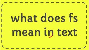 FS Meaning in Text