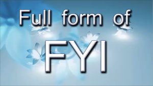 FYI Meaning in Text