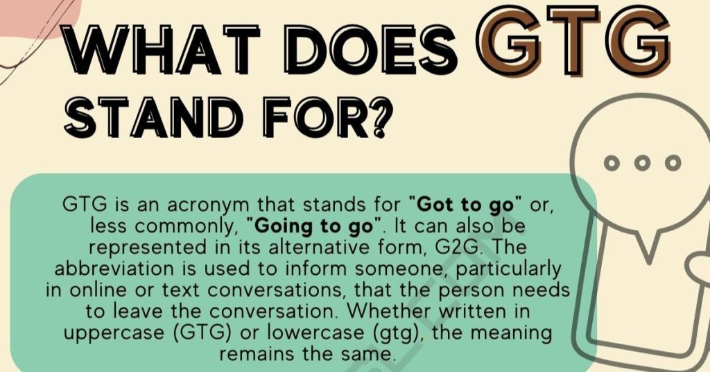 GTG Meaning in Text