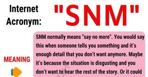 SNM Meaning in Text